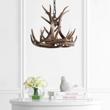 Rudolph Adjustable Resin Antler LED Chandelier